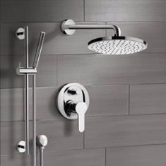 Rain Shower System with Handheld, Rain Shower Head, Shower Faucet Set